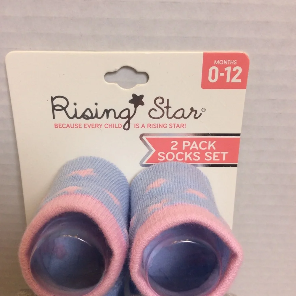 Rising Star Infant 2pack of Socks w/Elephant
